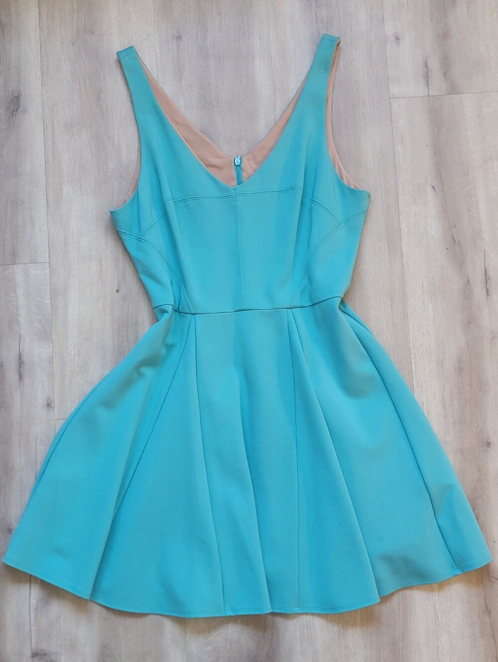 ✨ STUNNING Designer ABS by Allen Schwartz Teal Skater Party Dress - L